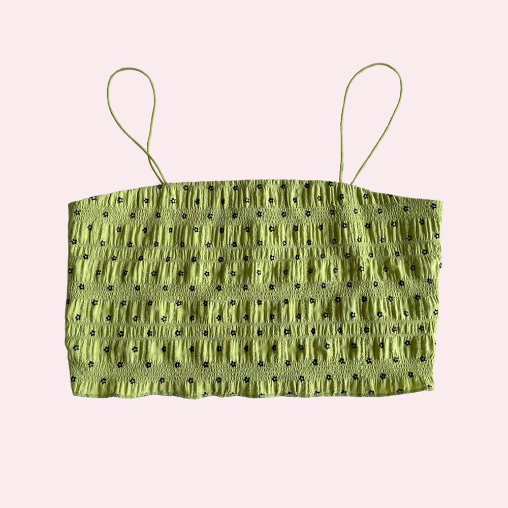 LA Hears Floral Smocked Spaghetti Strap Tube Top Size XS